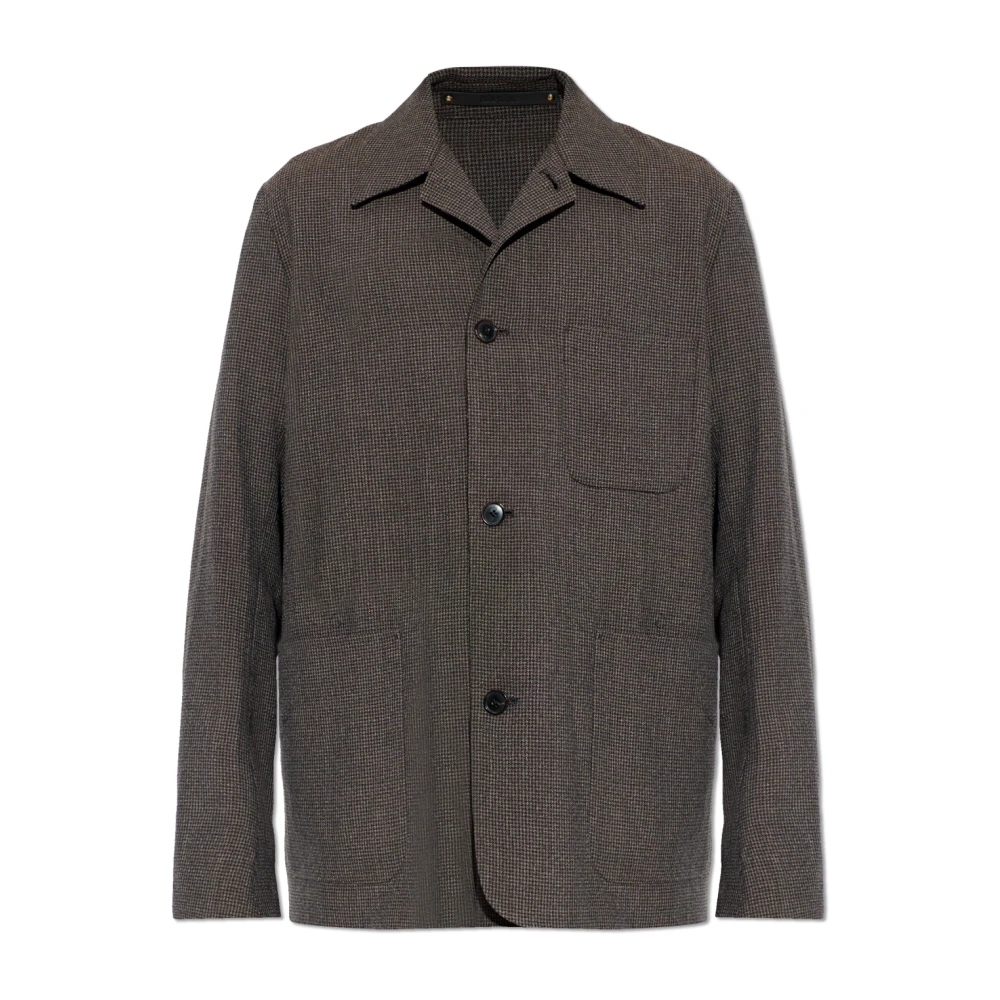 Paul Smith Uomo Marrone Blazer In Lana Con Motivo A Quadri