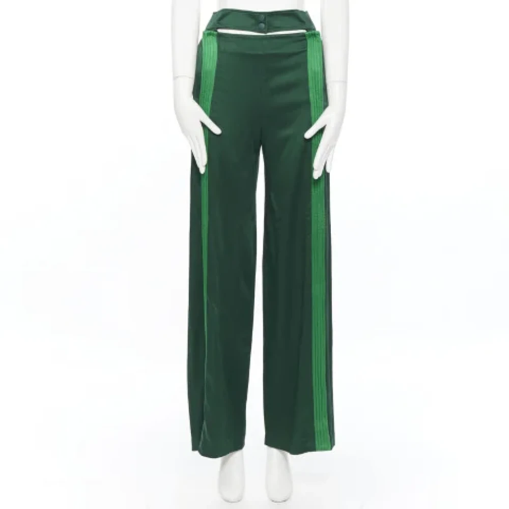 Valentino Vintage Pre-owned Viscose bottoms Green Dames