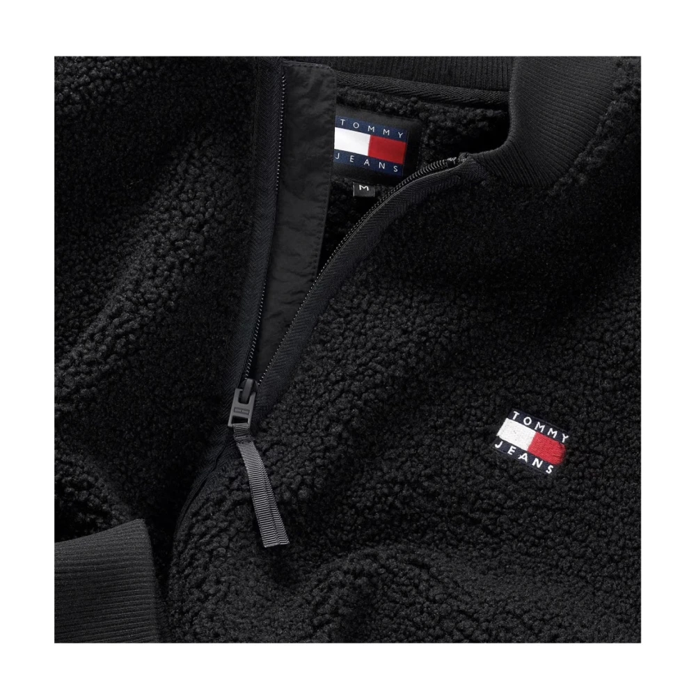 Tommy Jeans Zwarte Logo Patch Jas Black Heren