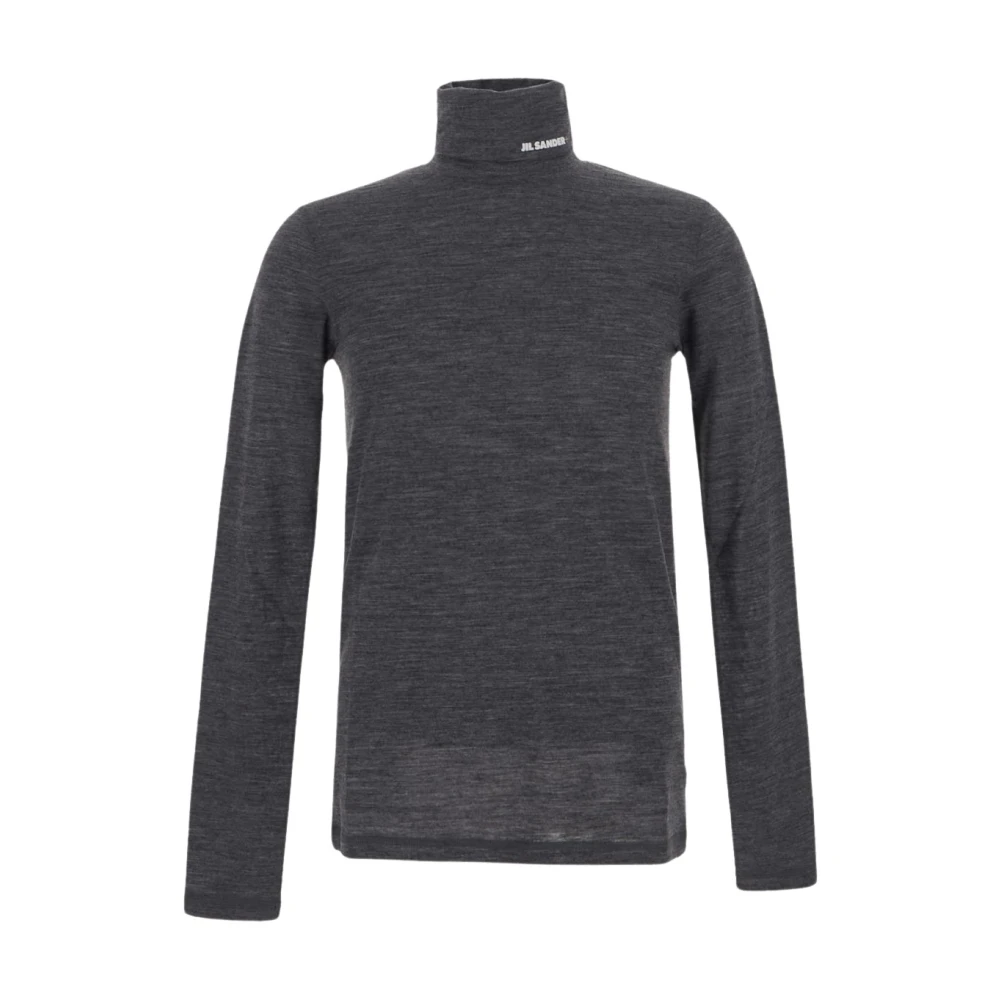 Jil Sander Print Turtleneck Sweater Gray Heren