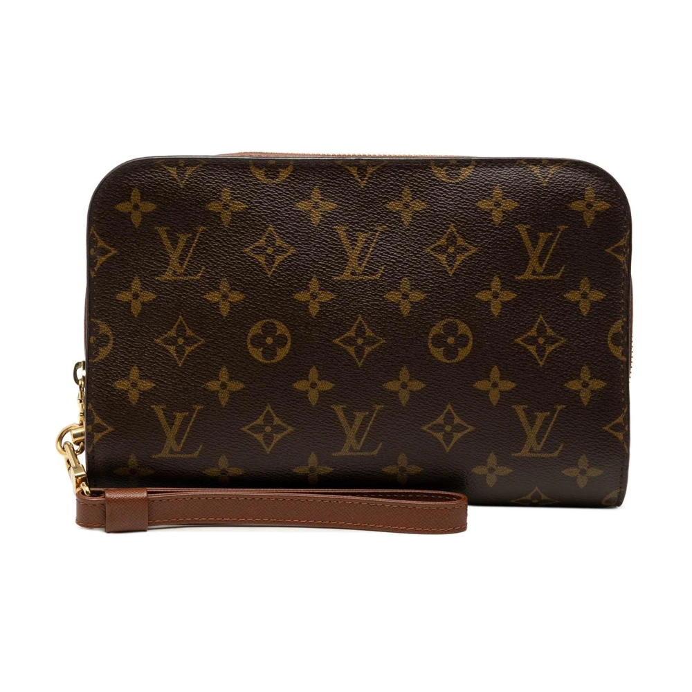 Louis Vuitton Vintage Women's Brown Pre-Owned Monogram Canvas Pouch With Wristlet