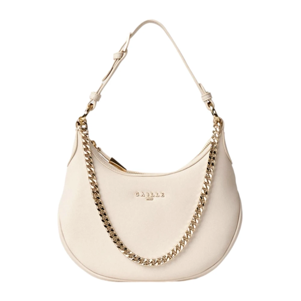 Gaëlle Paris Ivoor Schoudertas met Metalen Logo White Dames