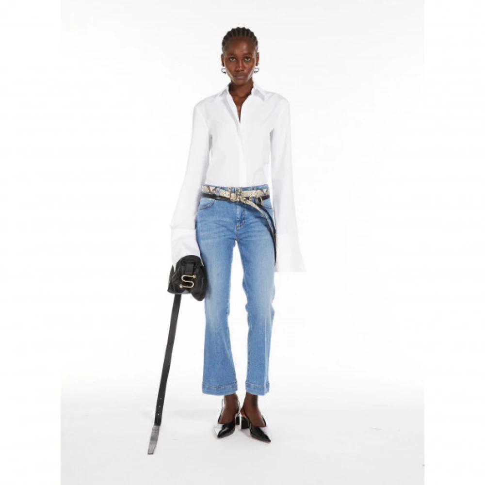Max Mara Flare Mini Jeans in Indigo Denim Blue Dames