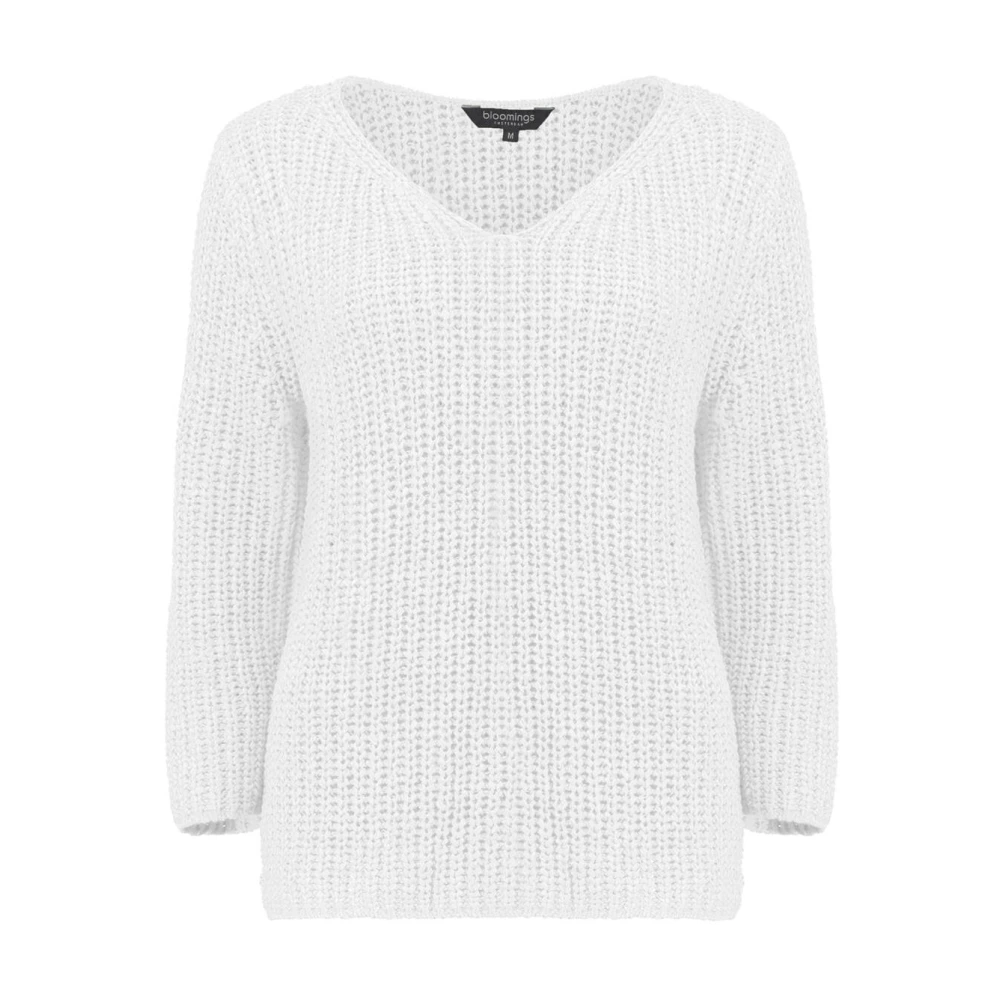 Bloomings V-hals Pullover 3 4 Mouw White Dames