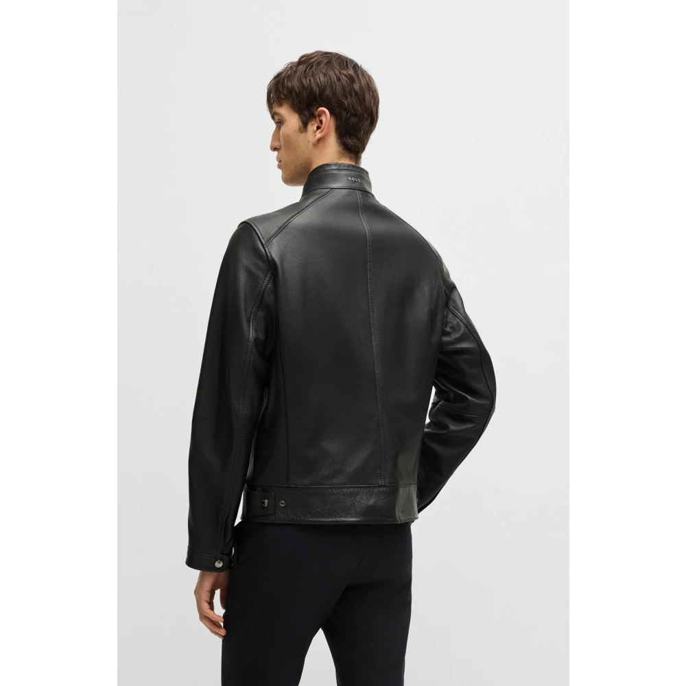 Hugo Boss Leren Jas Black Heren
