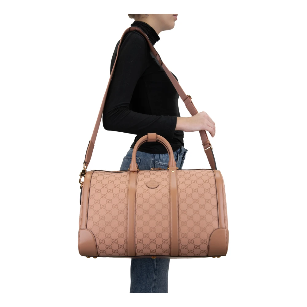 Gucci Logo Patch Schoudertas Pink Dames