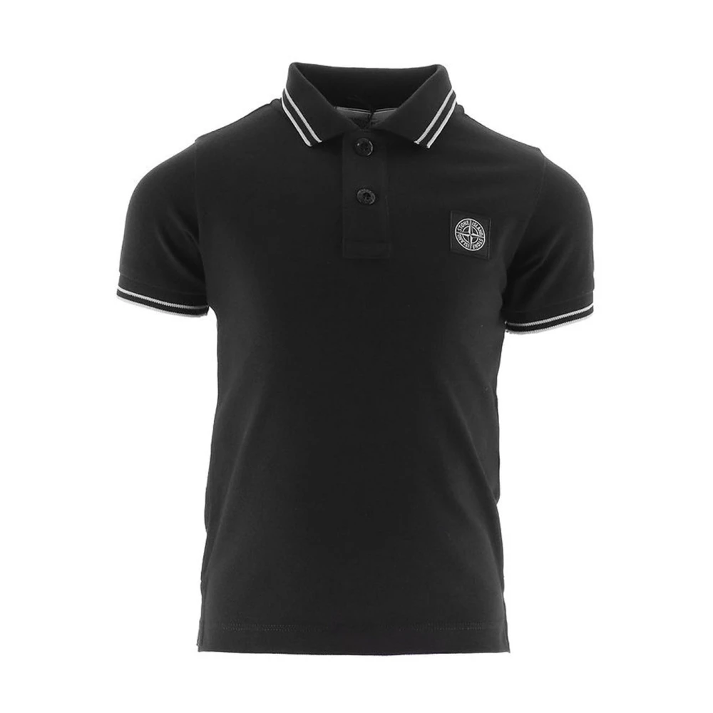 Stone Island Logo Patch Polo Shirt Svart Black, Unisex