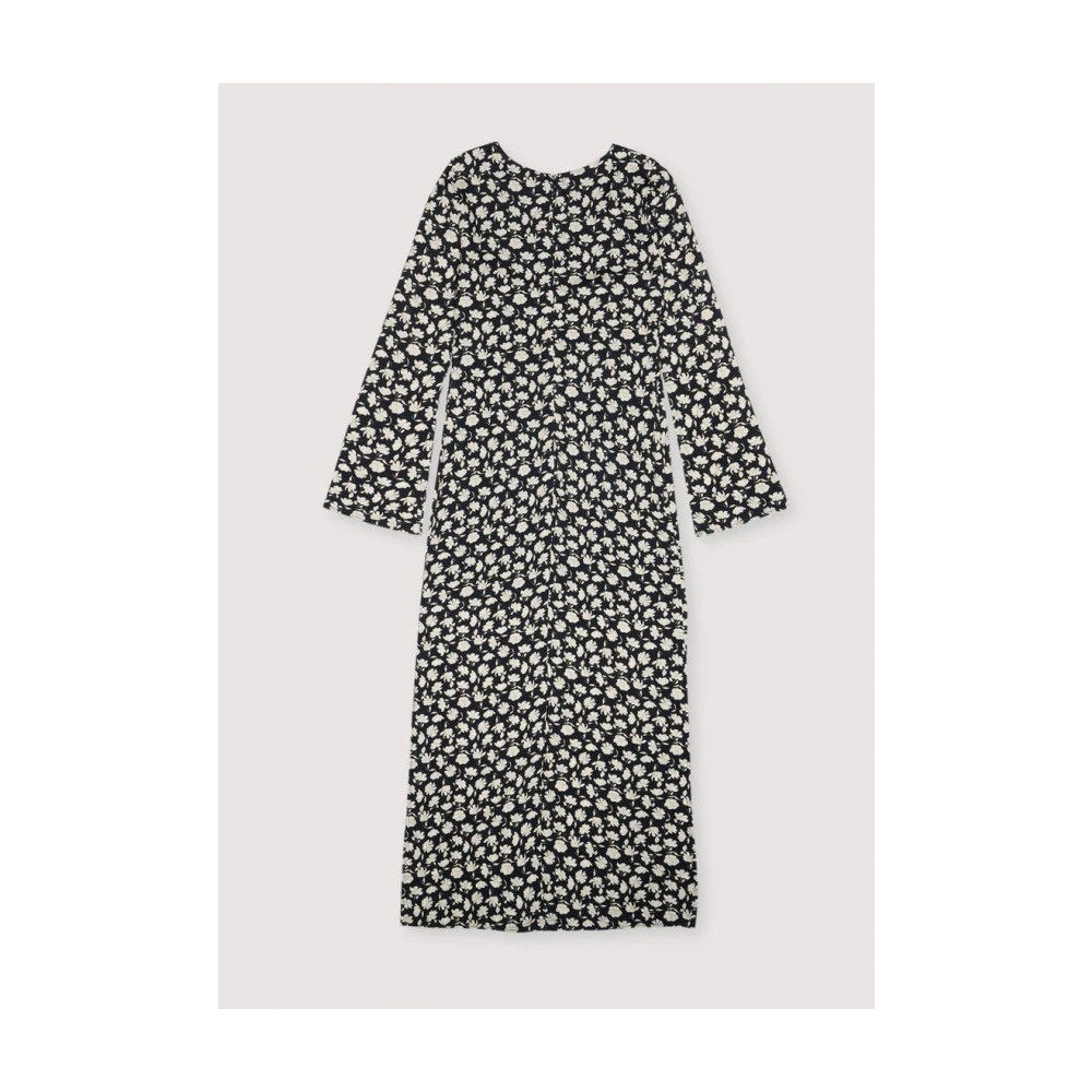 The New Society Noir Bloom Lange Mouw Jurk Black Dames