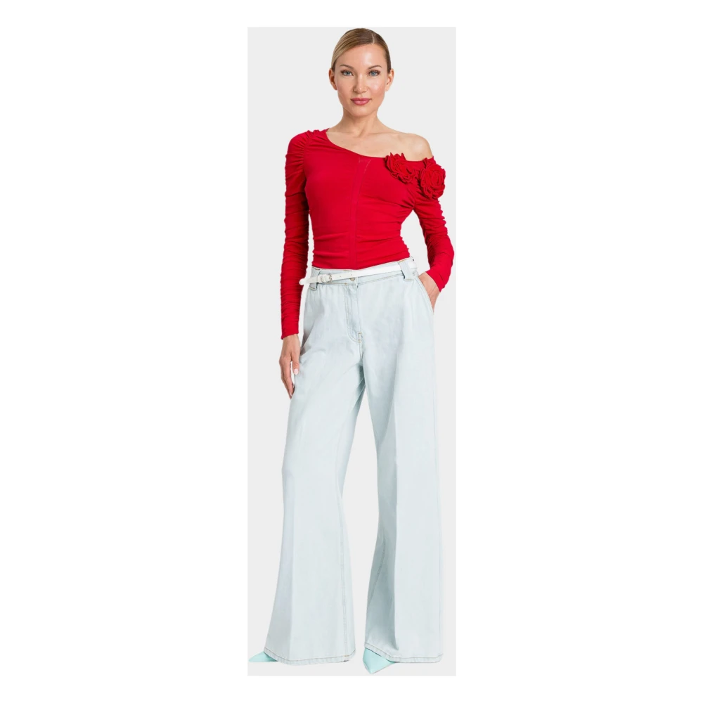 Twinset Wijde Denim Jeans Blue Dames