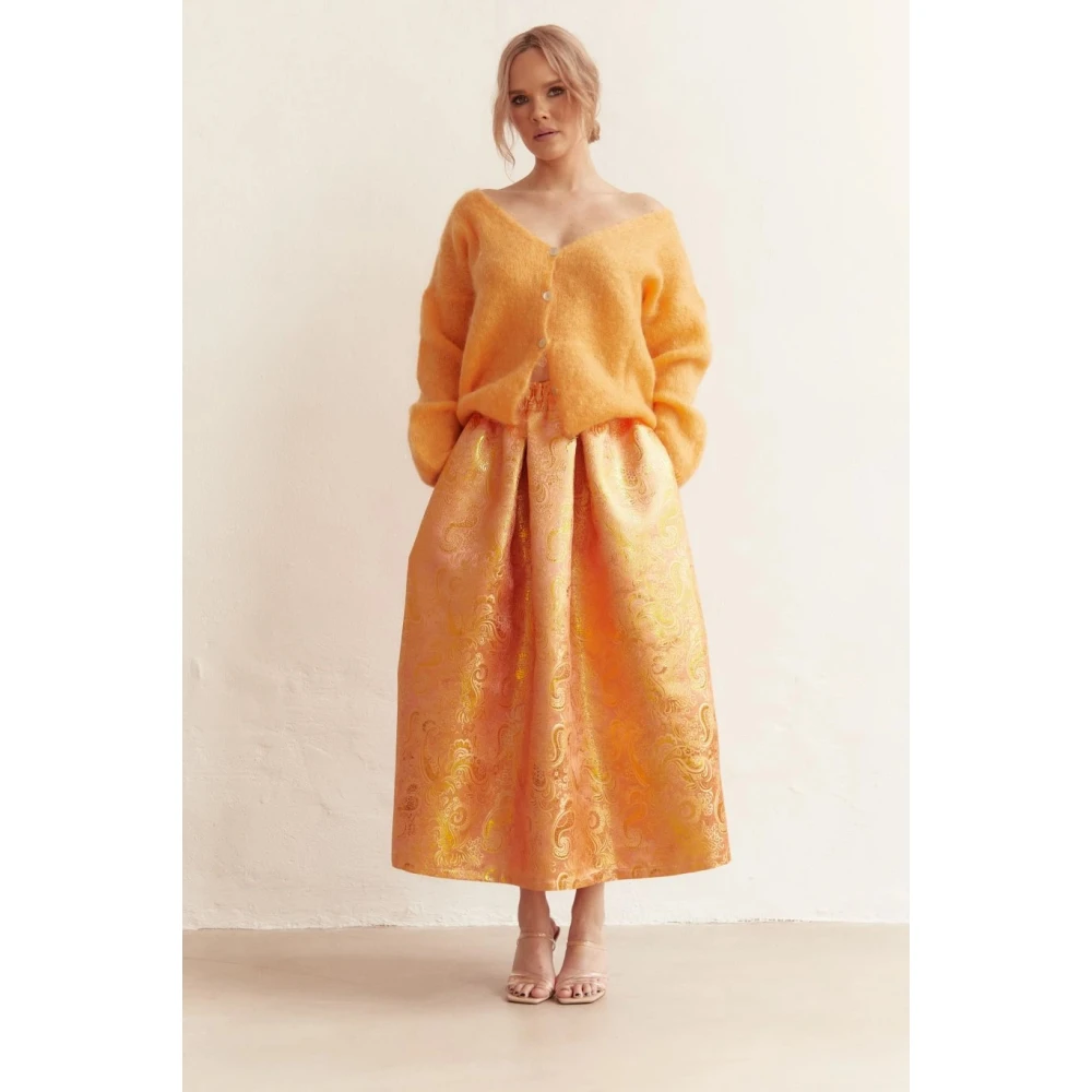 American Dreams Batik-geïnspireerde Mohair Cardigan Orange Dames