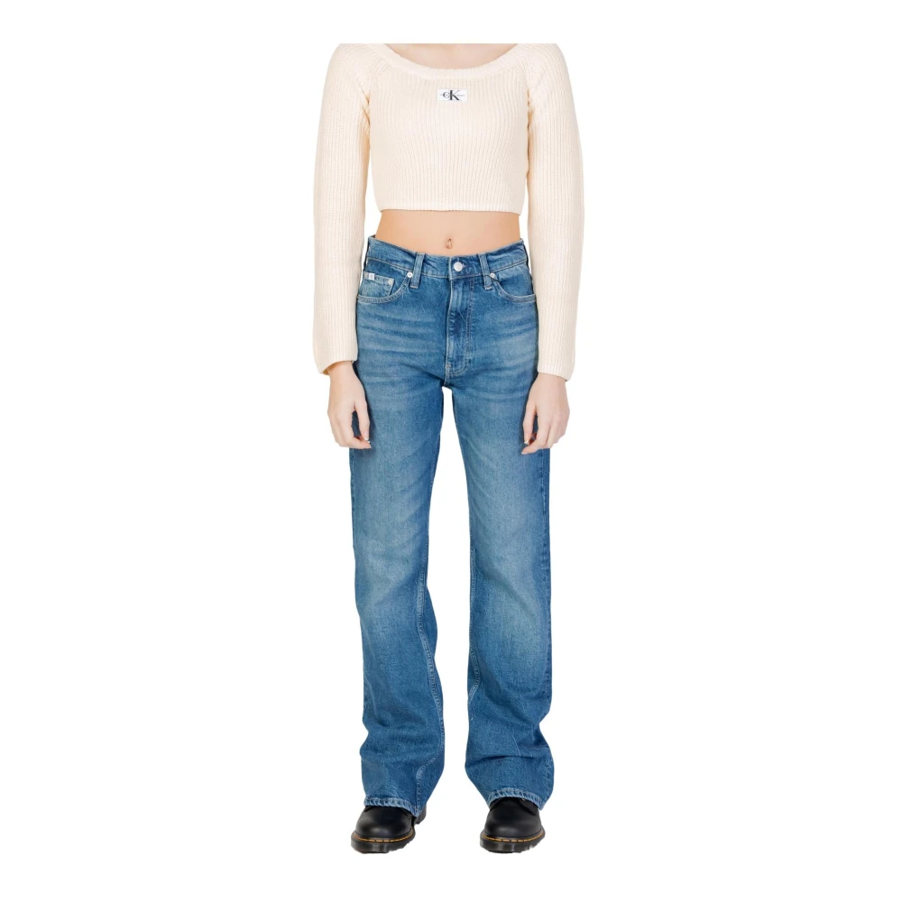 Calvin Klein Jeans Blauwe Jeans met Rits Sluiting Blue Dames