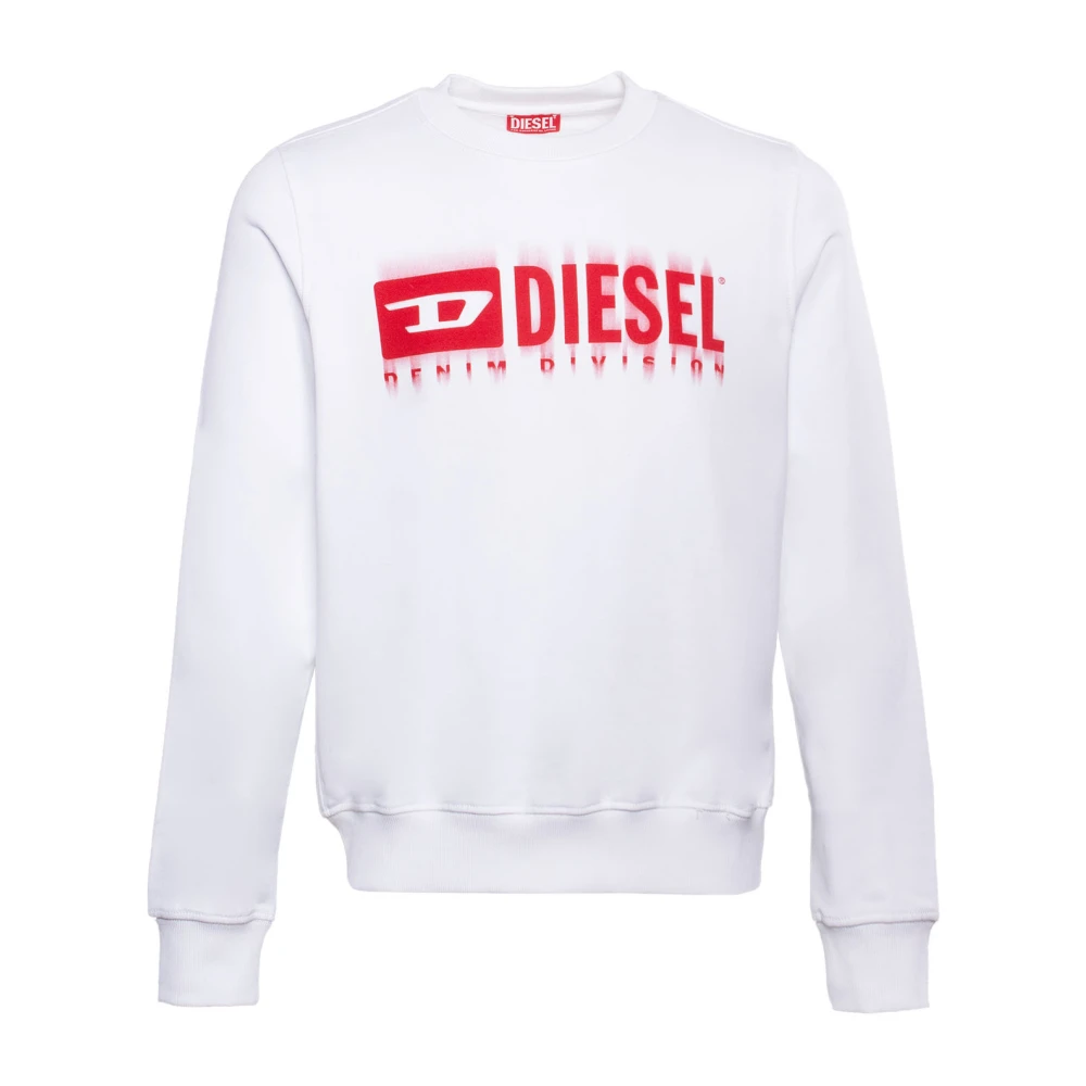 Diesel Logo-print Katoenen Sweatshirt White Heren