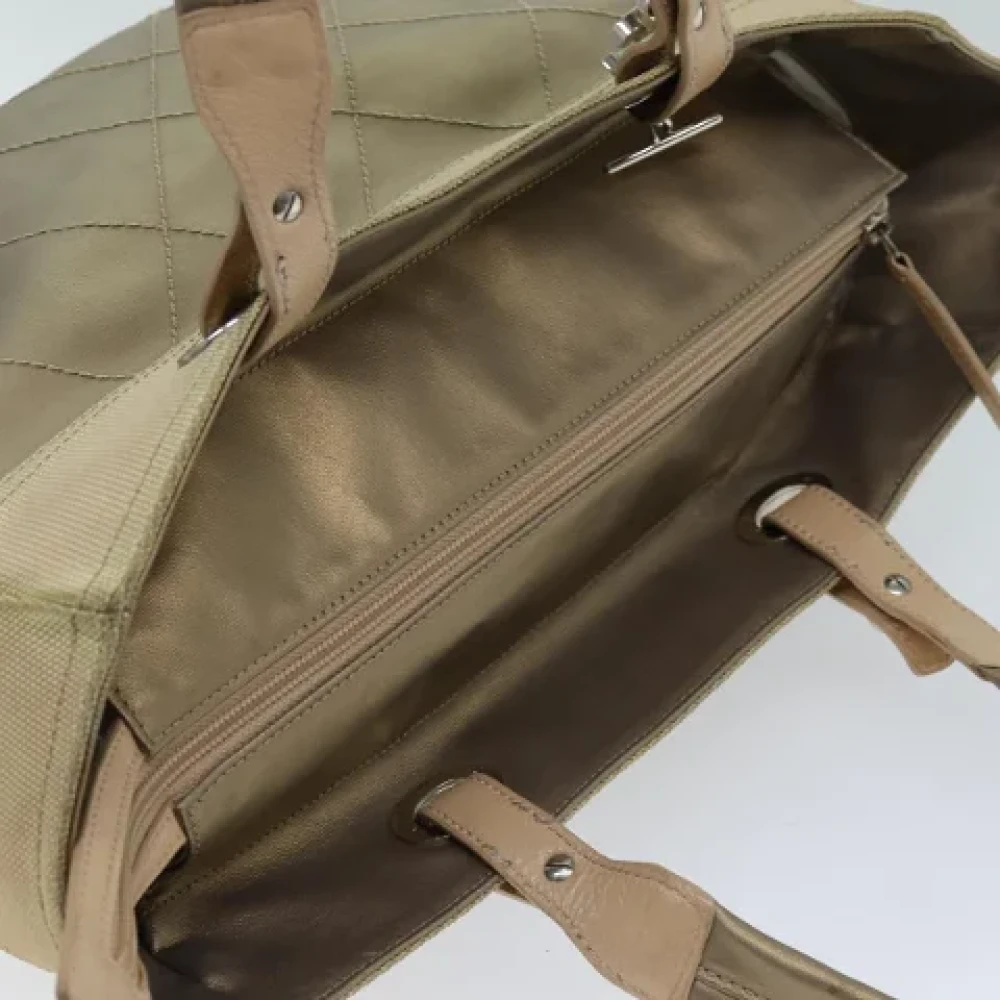 Chanel Vintage Pre-owned Leather totes Beige Dames