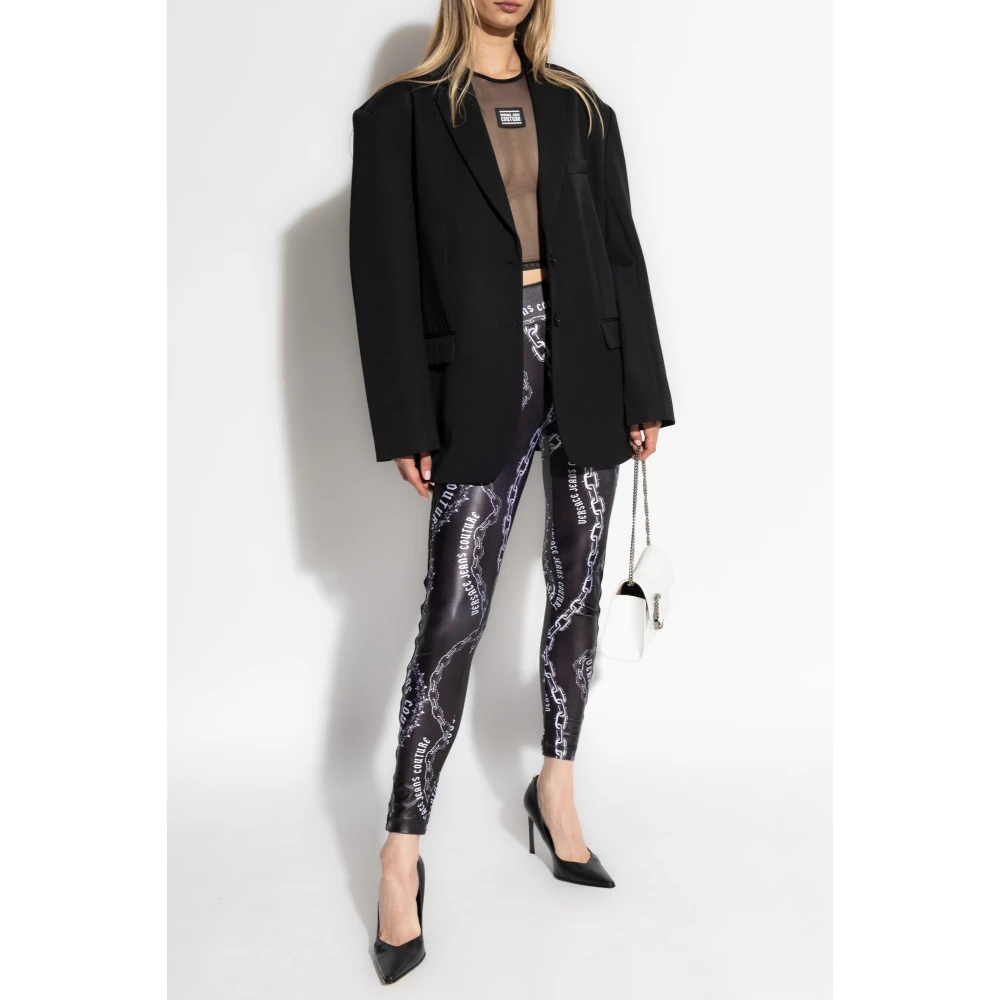 Versace Jeans Couture Gedessineerde leggings van Black Dames