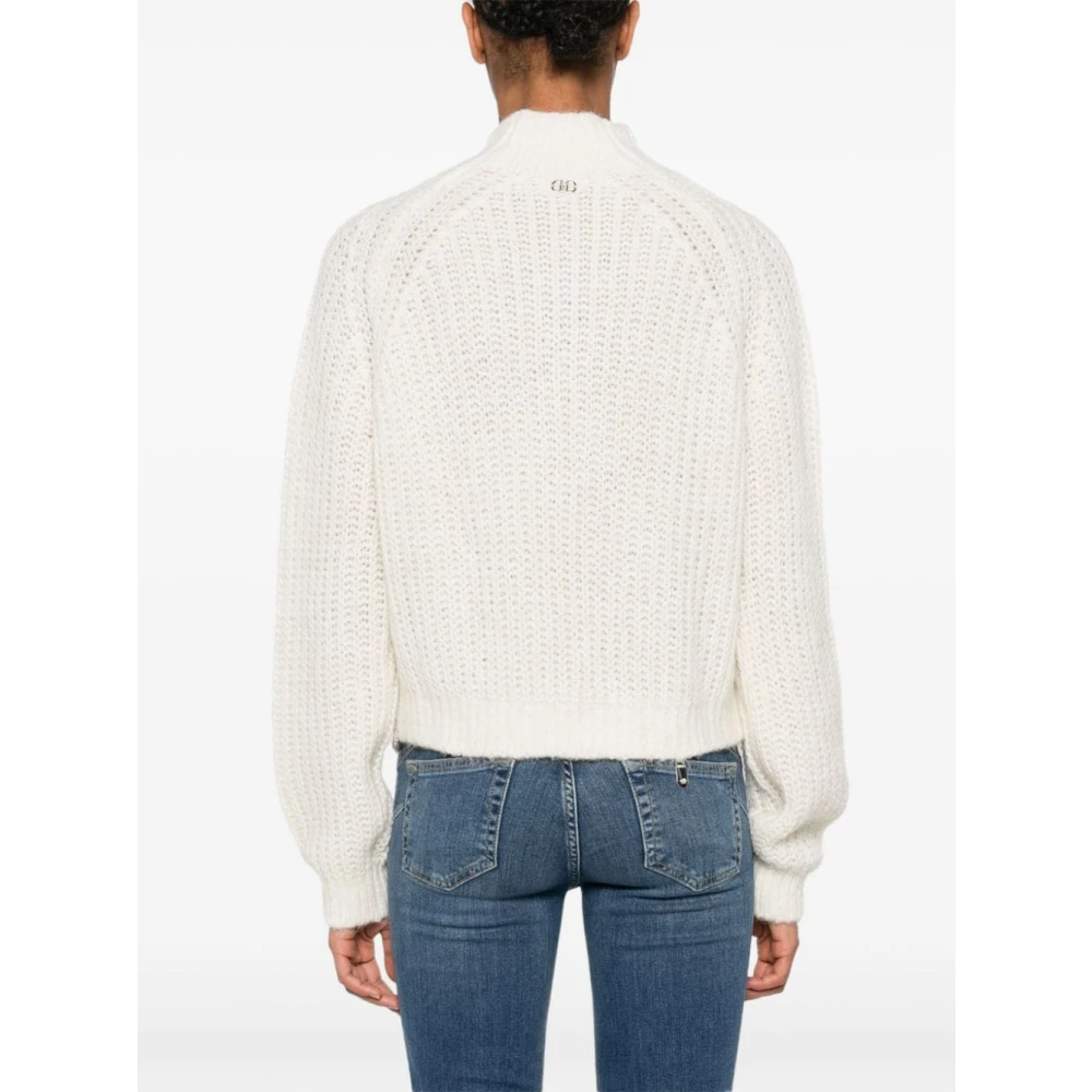 Liu Jo Witte Gebreide Trui met Lurex-details White Dames