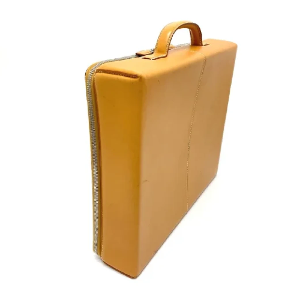 Hermès Vintage Pre-owned Leather handbags Beige Heren