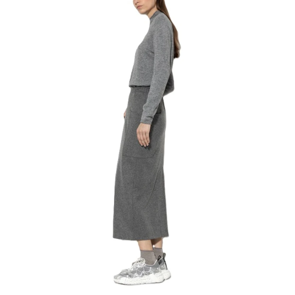 LUISA CERANO Flanellen Midi Rok Gray Dames