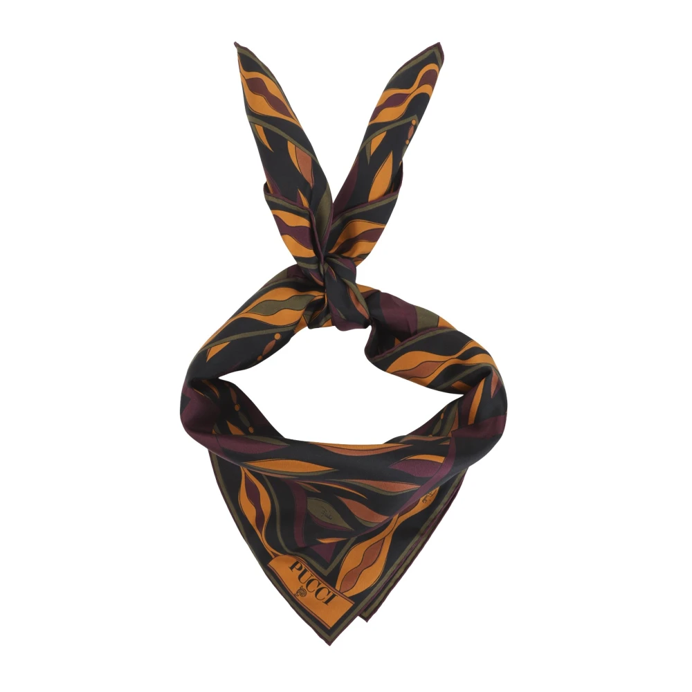 PUCCI | Carré in twill di seta stampe Fiamme e Nawaho bordeaux e oro | Women | PZ - Immagine 3