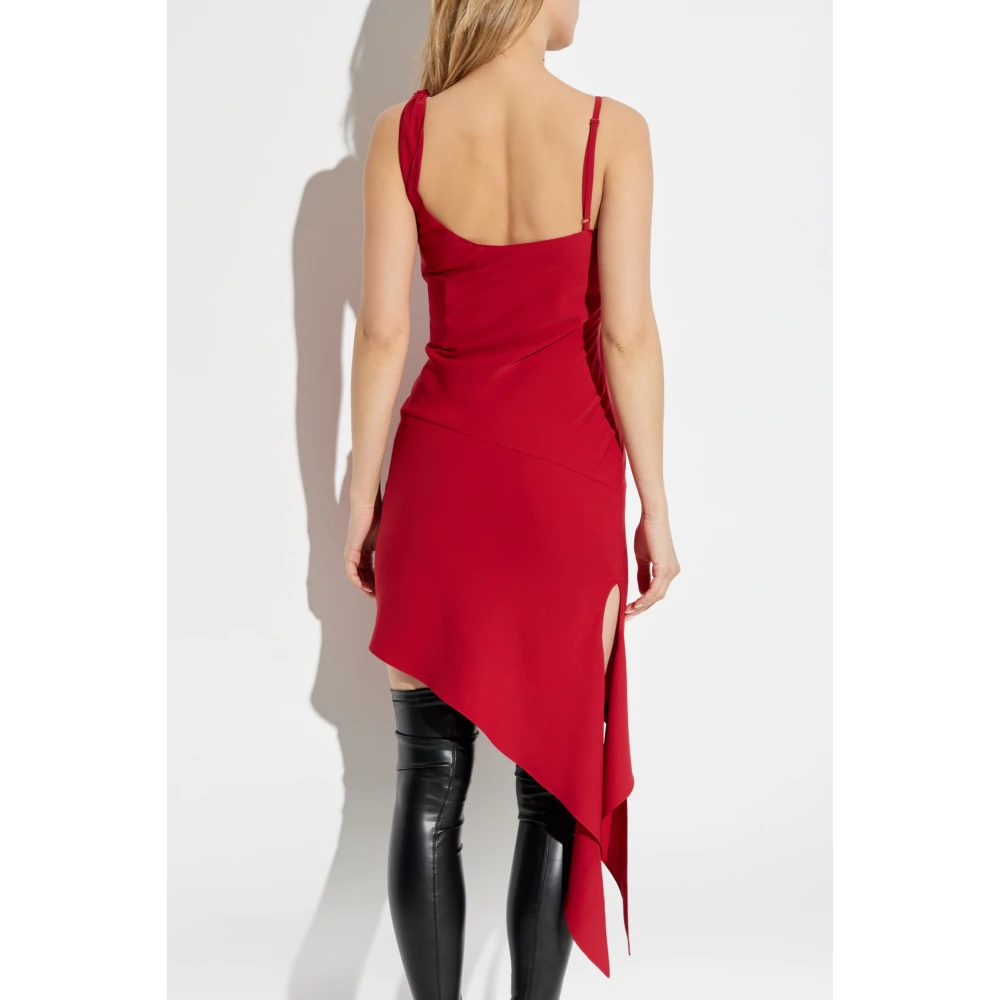 Courrèges Jurk met asymmetrische afwerking Red Dames