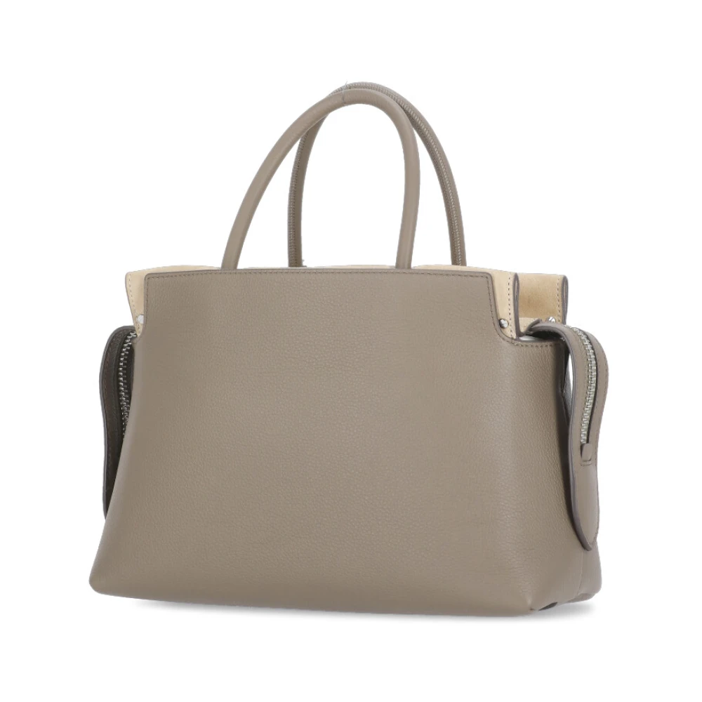TORY BURCH Bruine leren handtas met handvatten Brown Dames