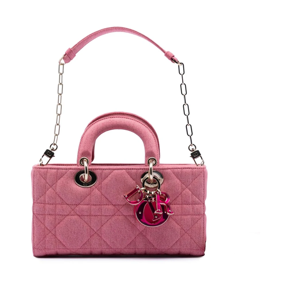 Dior Vintage Women's Pink Pre-Owned Quilted Textile Handbag