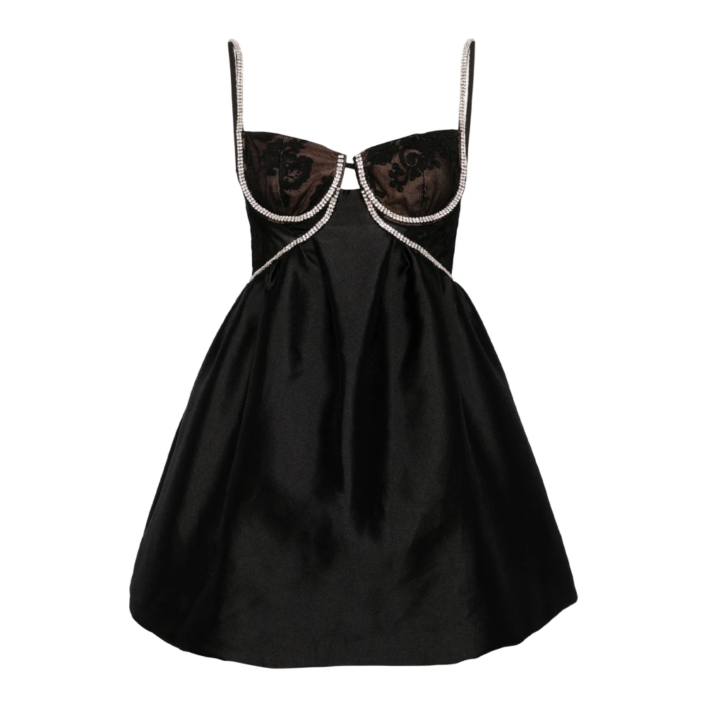 Self Portrait Zwarte Jurk met Kristallen Versiering Black Dames