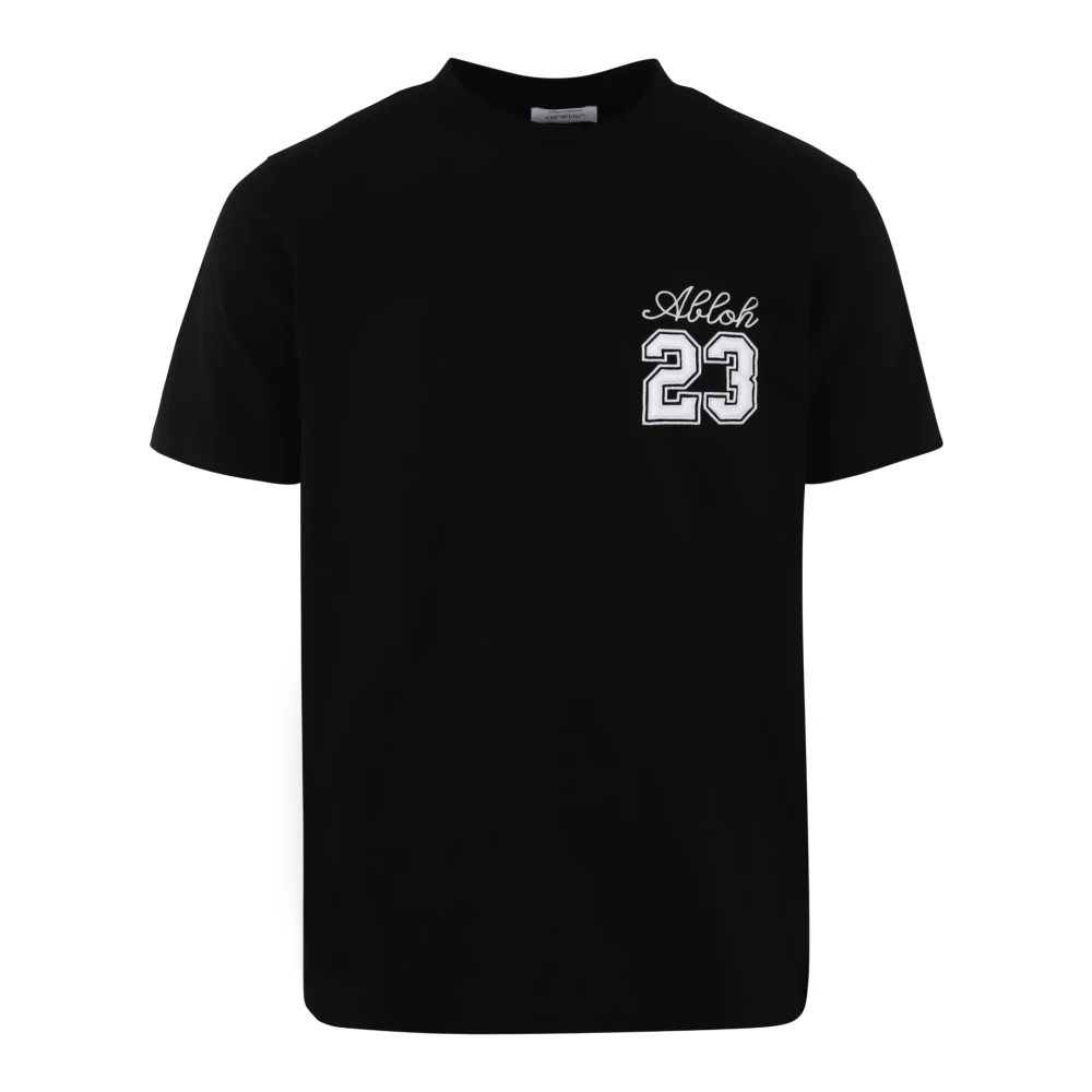 Off White Zwart Skate T-Shirt met Geborduurd Logo Black