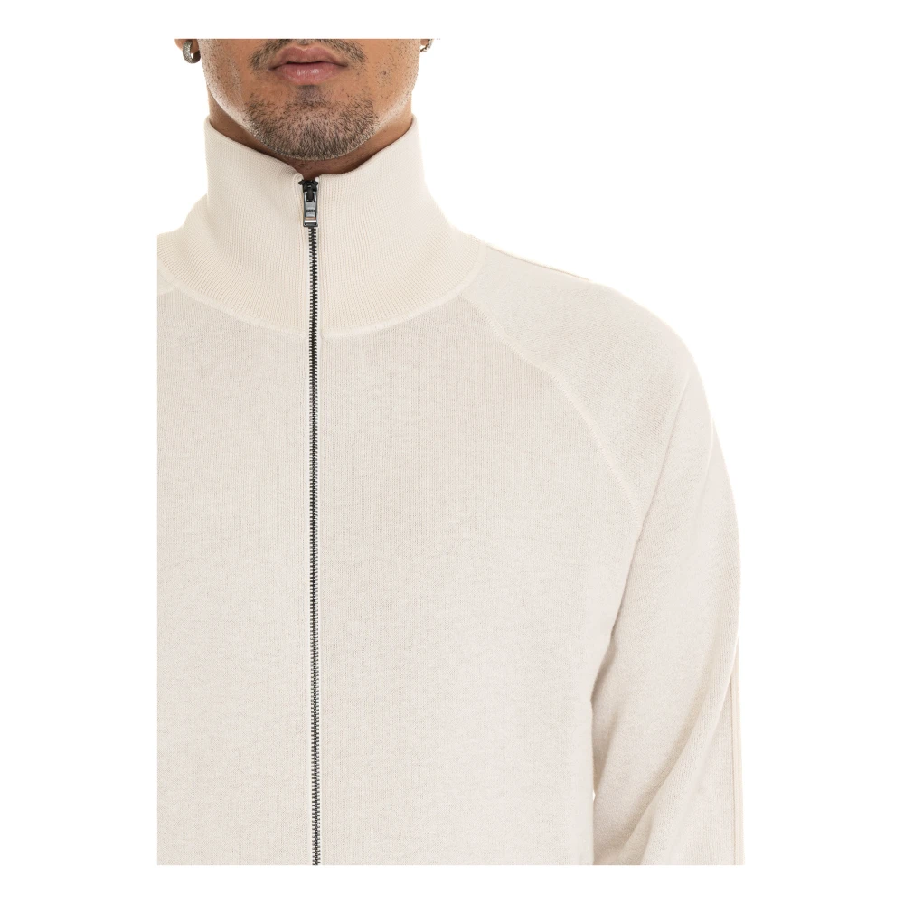 Boss Double Zip Sweatshirt Beige Heren