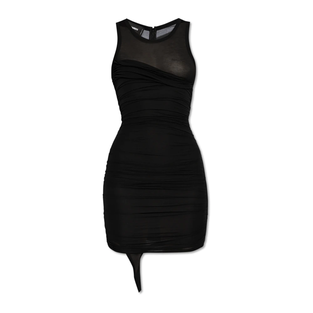 Dsquared2 Gedrapeerde Jurk Black Dames