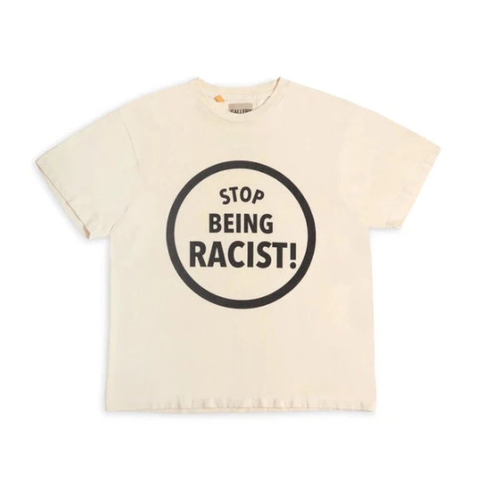 Gallery Dept. Stop Being Racist T-shirt Crème Beige Heren