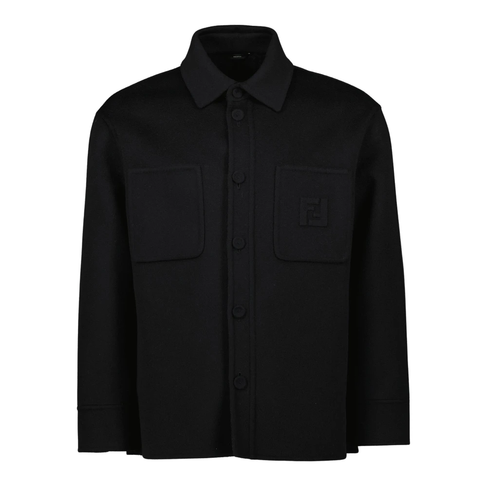 Fendi Men's Black Wool Blouson - Light Jackets - L - Jackets