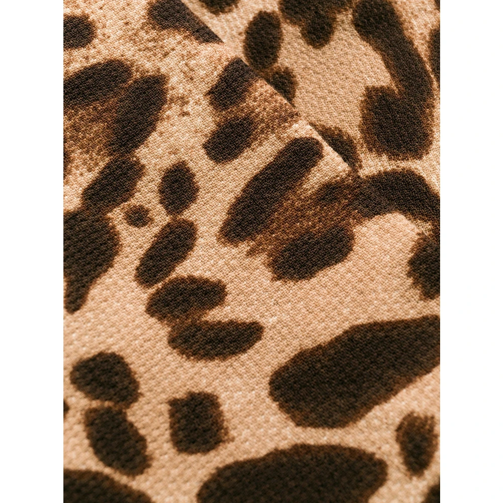 Dolce & Gabbana Luipaardprint Wollen Jurk Leo New Brown Dames