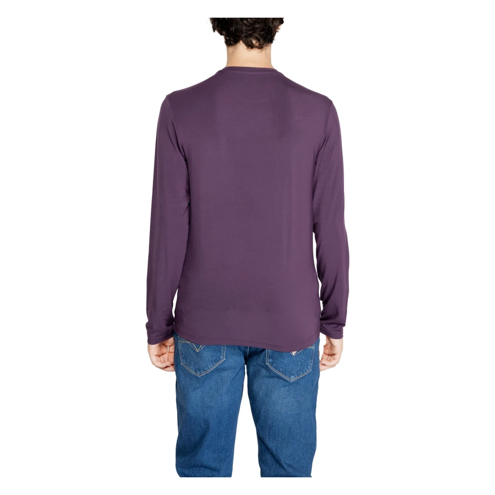 Emporio Armani Paarse Trui met Lange Mouwen Purple Heren