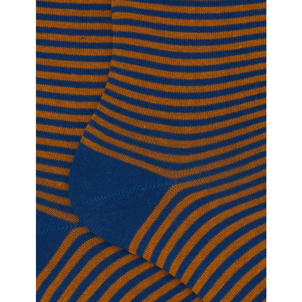 Gallo Blauwe Korte Katoenen Sokken met Windsor Strepen Multicolor Dames