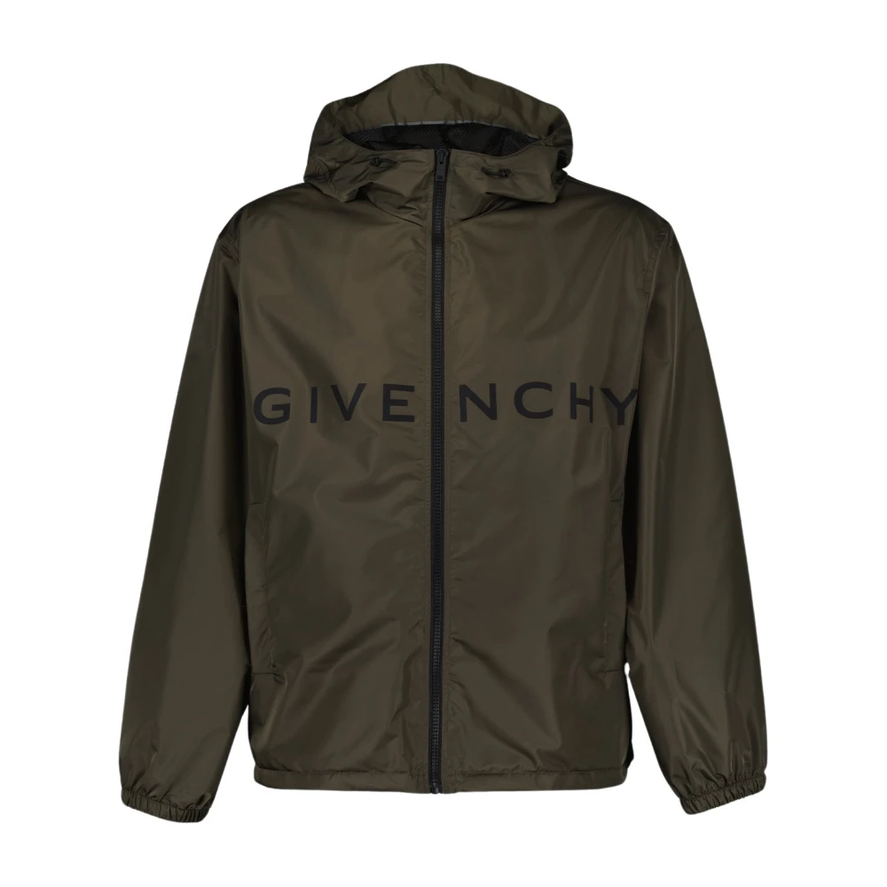Givenchy Windjack met capuchon en logo Green Heren