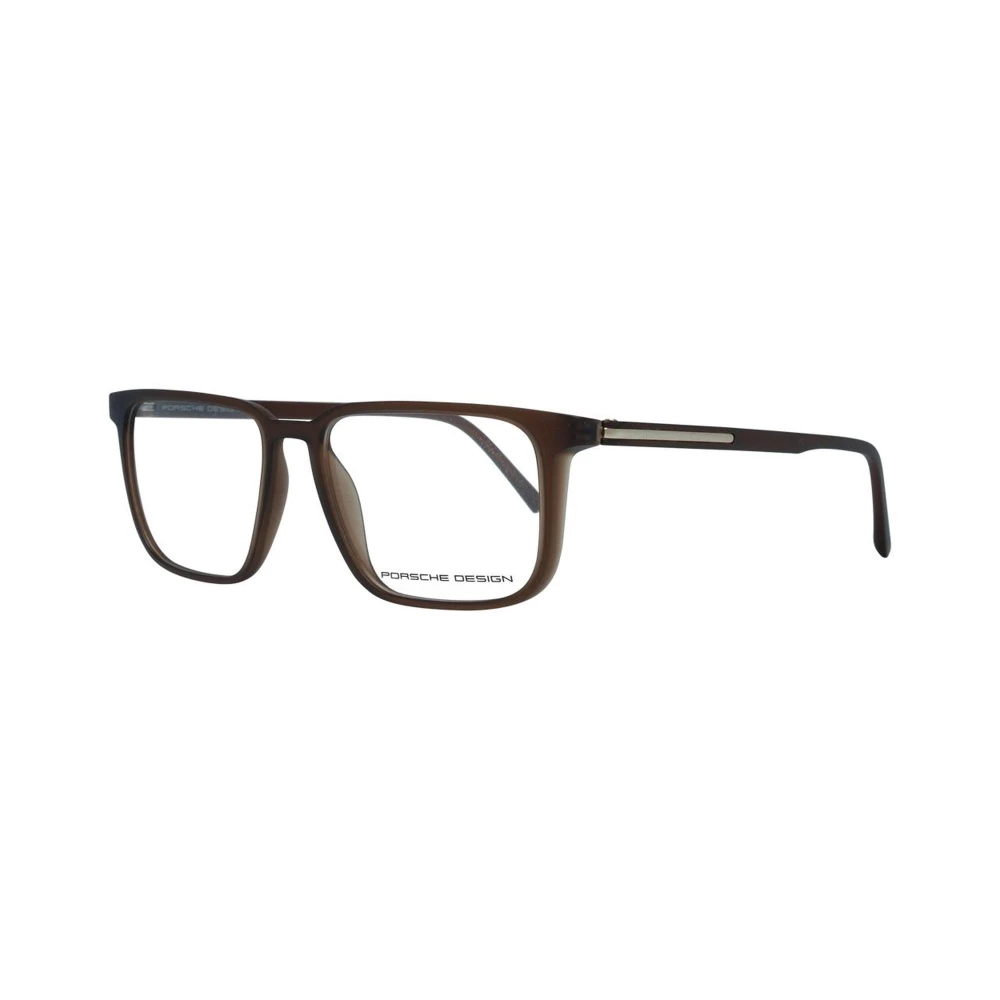 Porsche Design Bruine Vierkante Optische Monturen met Merkhoes Brown Heren
