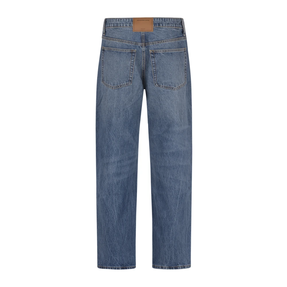 alexander wang Relaxed Jean met Logo Elastische Bikini Blue Dames