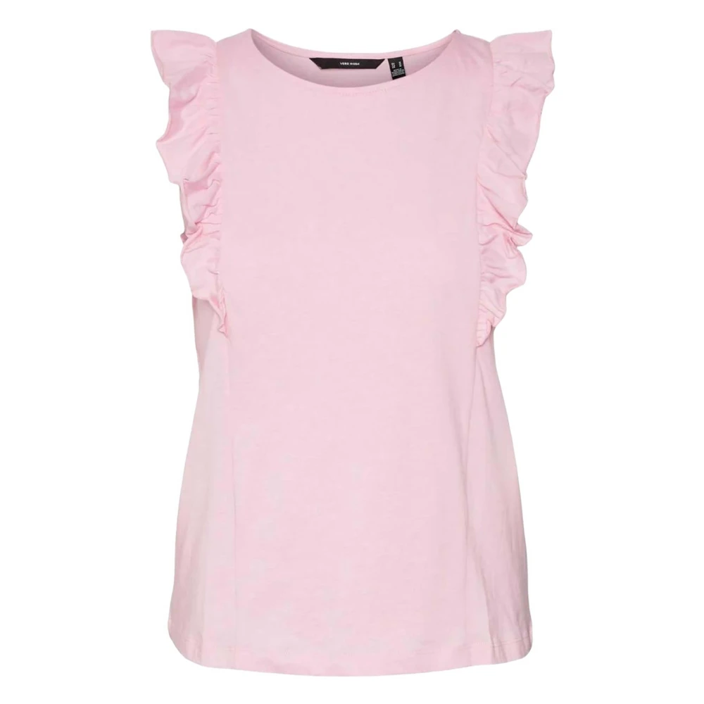 Vero Moda Emily Sl Frill Tank Top Pink, Dam