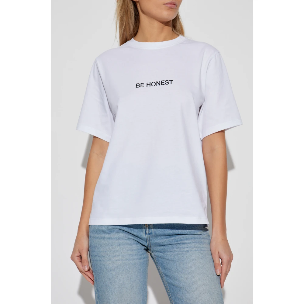 Victoria Beckham T-shirt met print White Dames