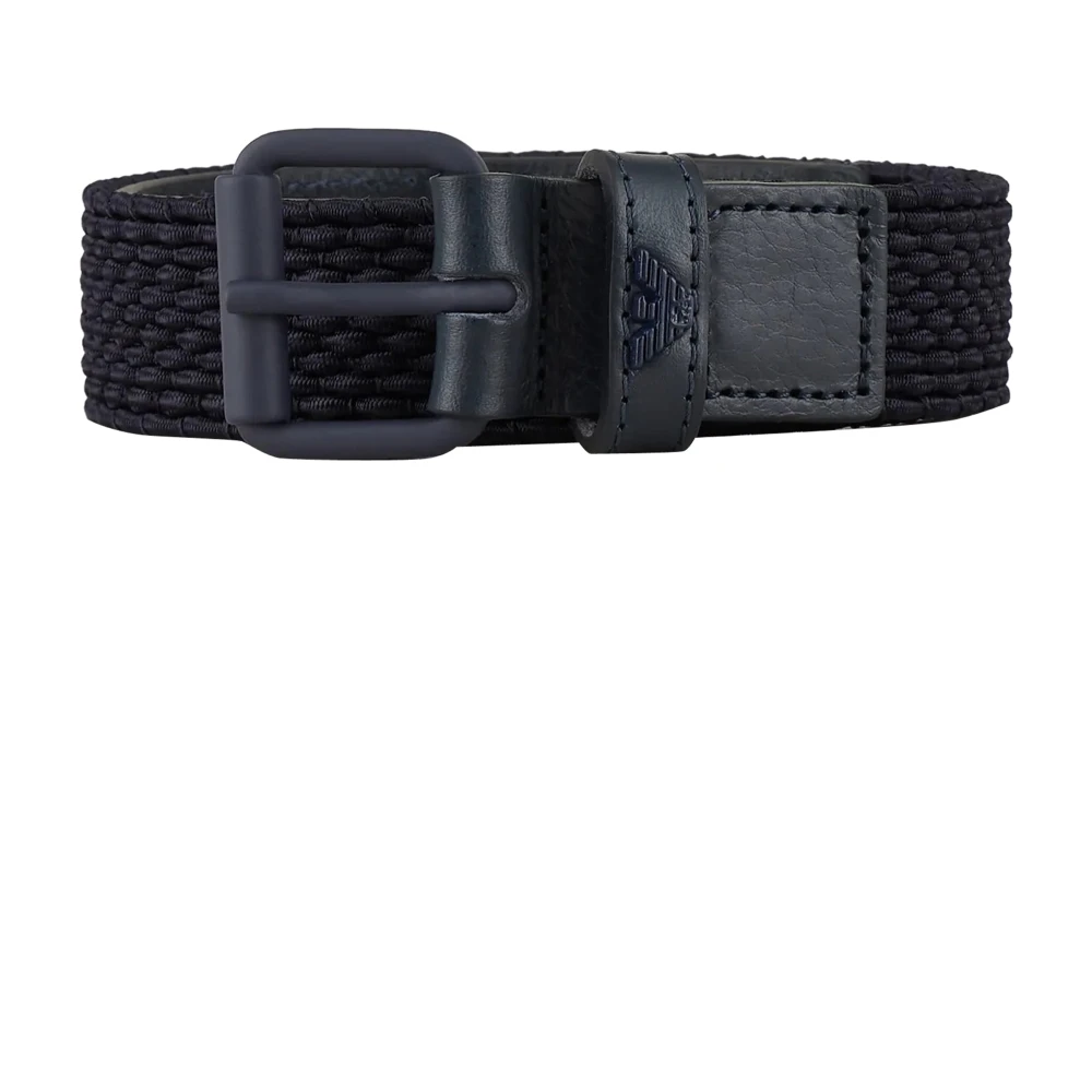 Emporio Armani Blue Belts & Suspenders, Male, Xl, Woven Fabric Belt