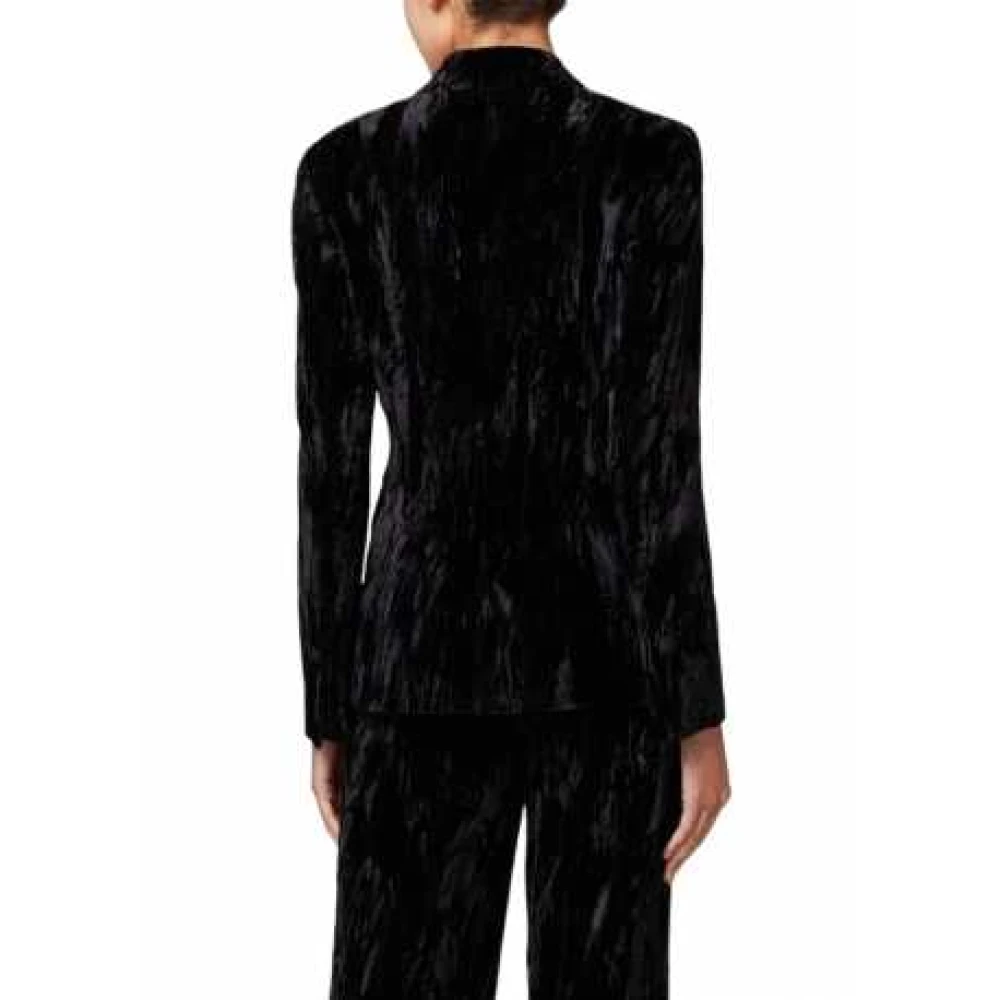 Paul Smith Zwart Iridescent Velvet Rokend Jas Black Dames
