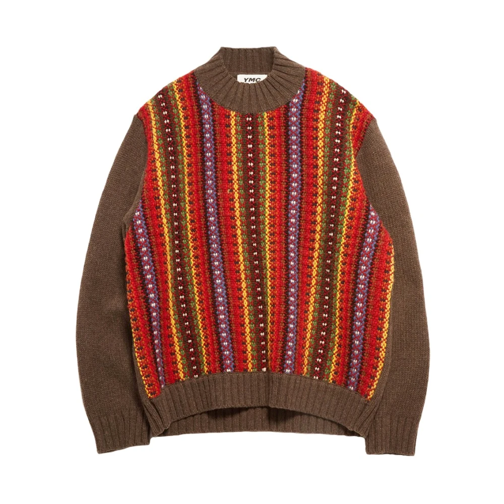 YMC You Must Create Multicolor Handgebreide Crew Sweater Multicolor Heren