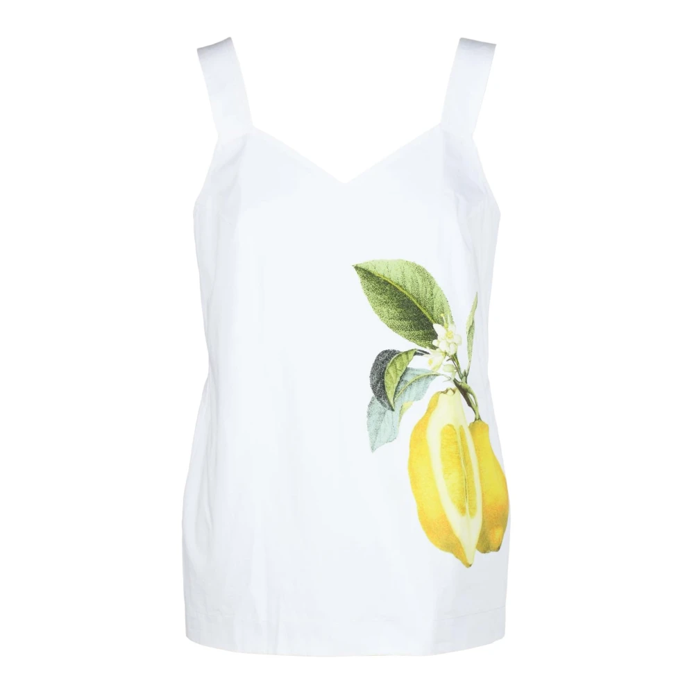 SPORTMAX Katoenen Mouwloze Top White Dames