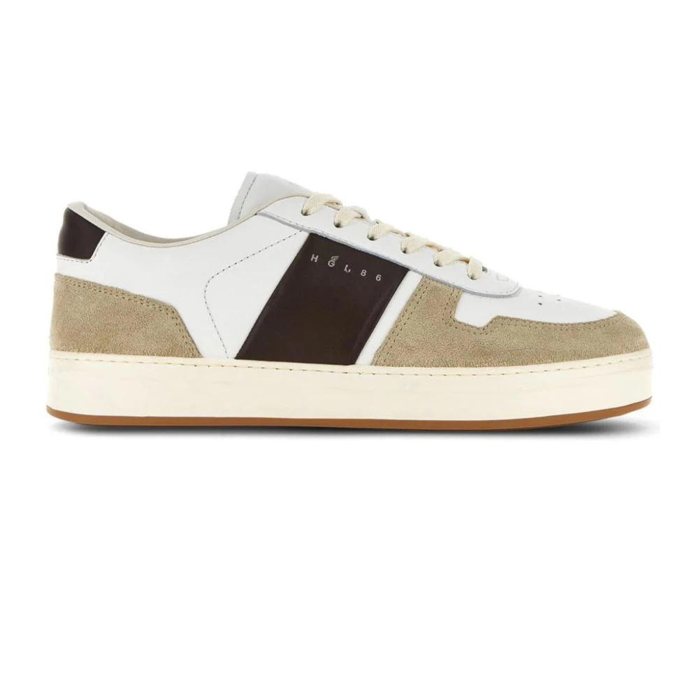 Hogan Witte Sneakers met Ton-sur-Ton Stiksels Heren Schoenen