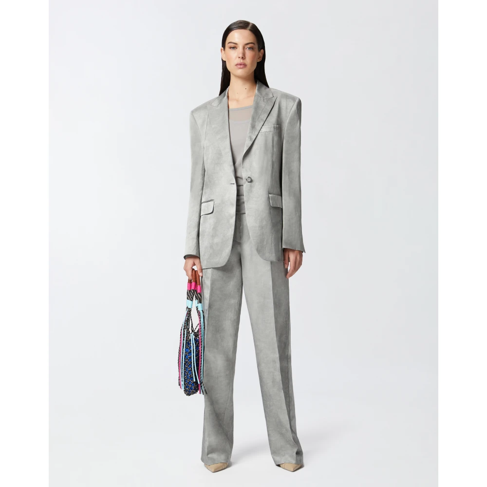 pinko Wijde Pijp Vlammen Broek Gray Dames