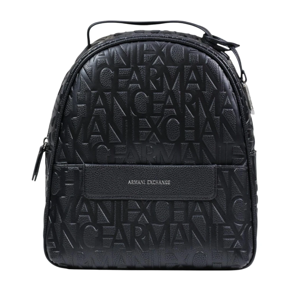 Armani Exchange Women's Black Backpack With Allover Logo