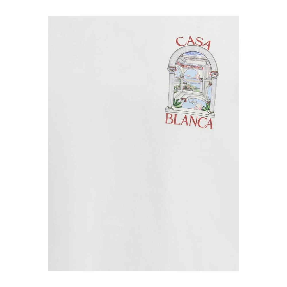 Casablanca Grafisch Print T-shirt met Monogramdetail White Heren