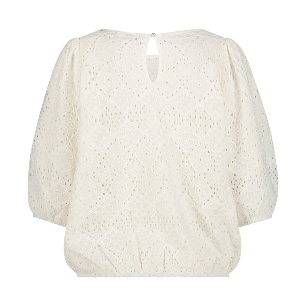 Red Button Top Ajour Stijl White Dames