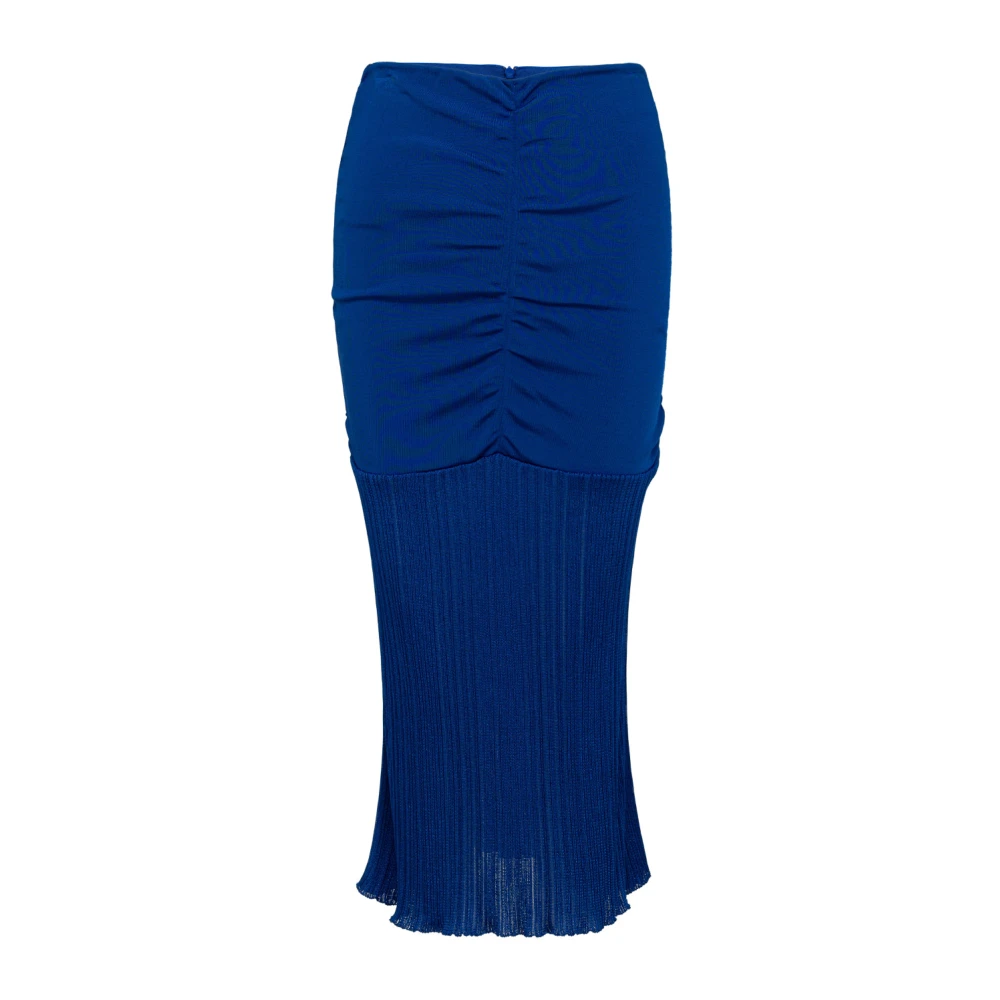 Tom Ford Women's Blue Jersey Midi Skirt With Ruching