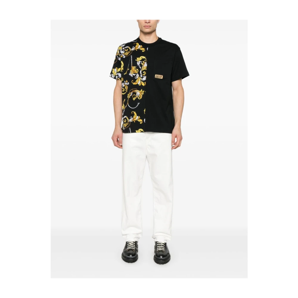 Versace Jeans Couture Zwarte T-shirts en Polos Black Heren